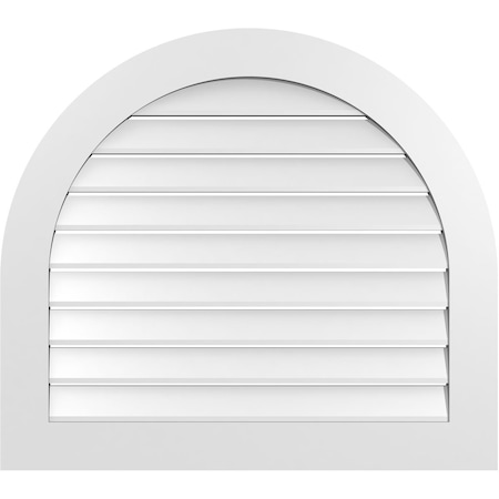 Ekena Millwork Round Top Surface Mount PVC Gable Vent: Functional, w/ 3-1/2"W x 1"P Standard Frame, 36"W x 32"H GVPRT36X3201SF